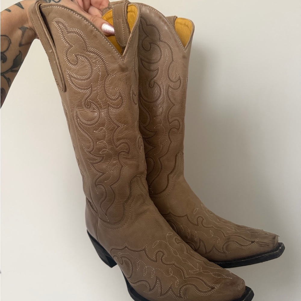 Taupe cavenders cowboy boots